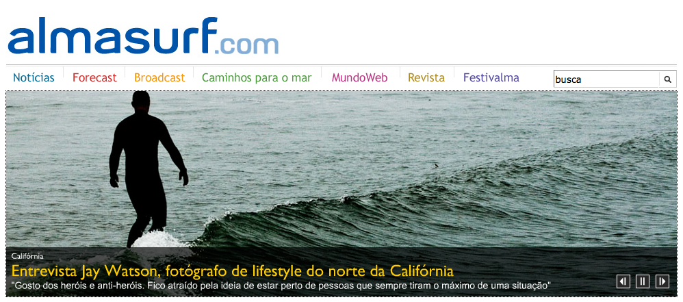 interview of photographer Jay Watson in Alma Surf Magazine